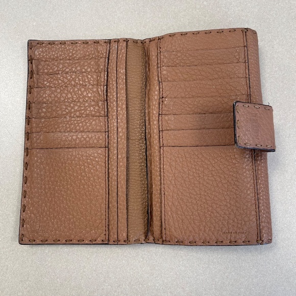 FENDI Selleria Leather Peekaboo Long Wallet - Brown - Preowned - Picture 3 of 14